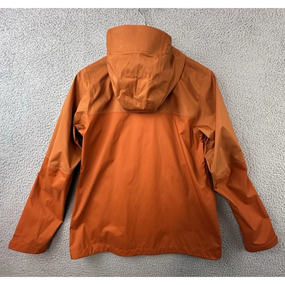 REI Co-op Rainier Rain Jacket Womens Small Orange Hydrowall 2.5 Layer Hooded - Picture 6 of 14
